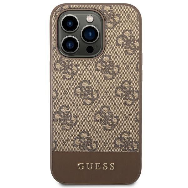 Etui Guess do iPhone 14 Pro Max Hardcase 4G Stripe Collection Brown