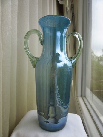 Wysoki błękitny wazon SZKŁO IRYZOWANE ANTICO l.70e
