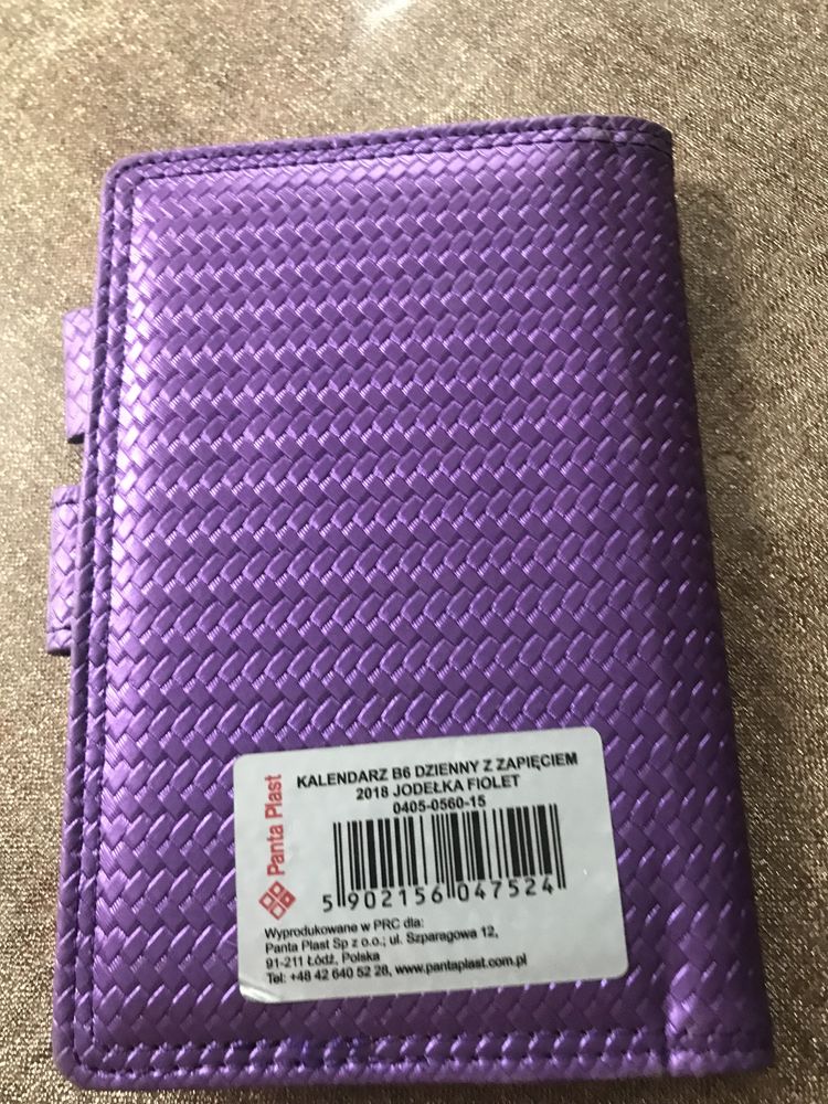 Etui fioletowe na kalendarz  Panta Piast 11,5/10 cm