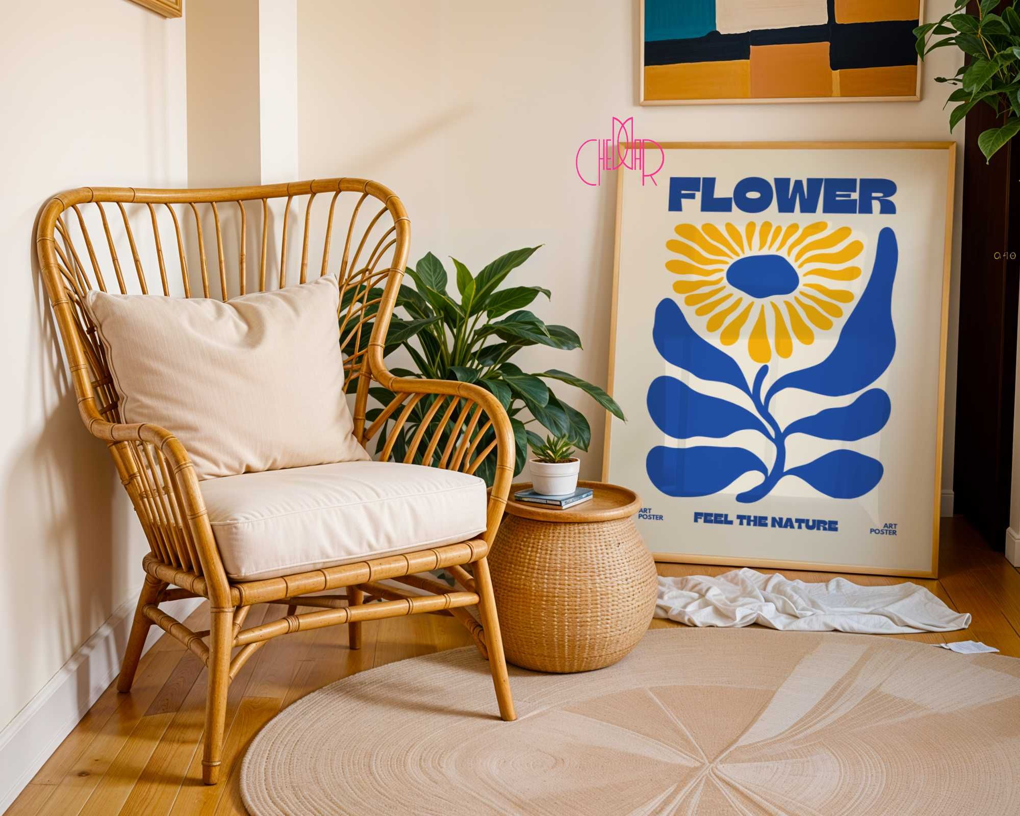 Plakat Market Kwiatowy ,,Flower Market", Poczuj naturę, 30x40