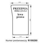 szyba przednia dolna John Deere E R RN M 5005, 5020, 5100 ACX163