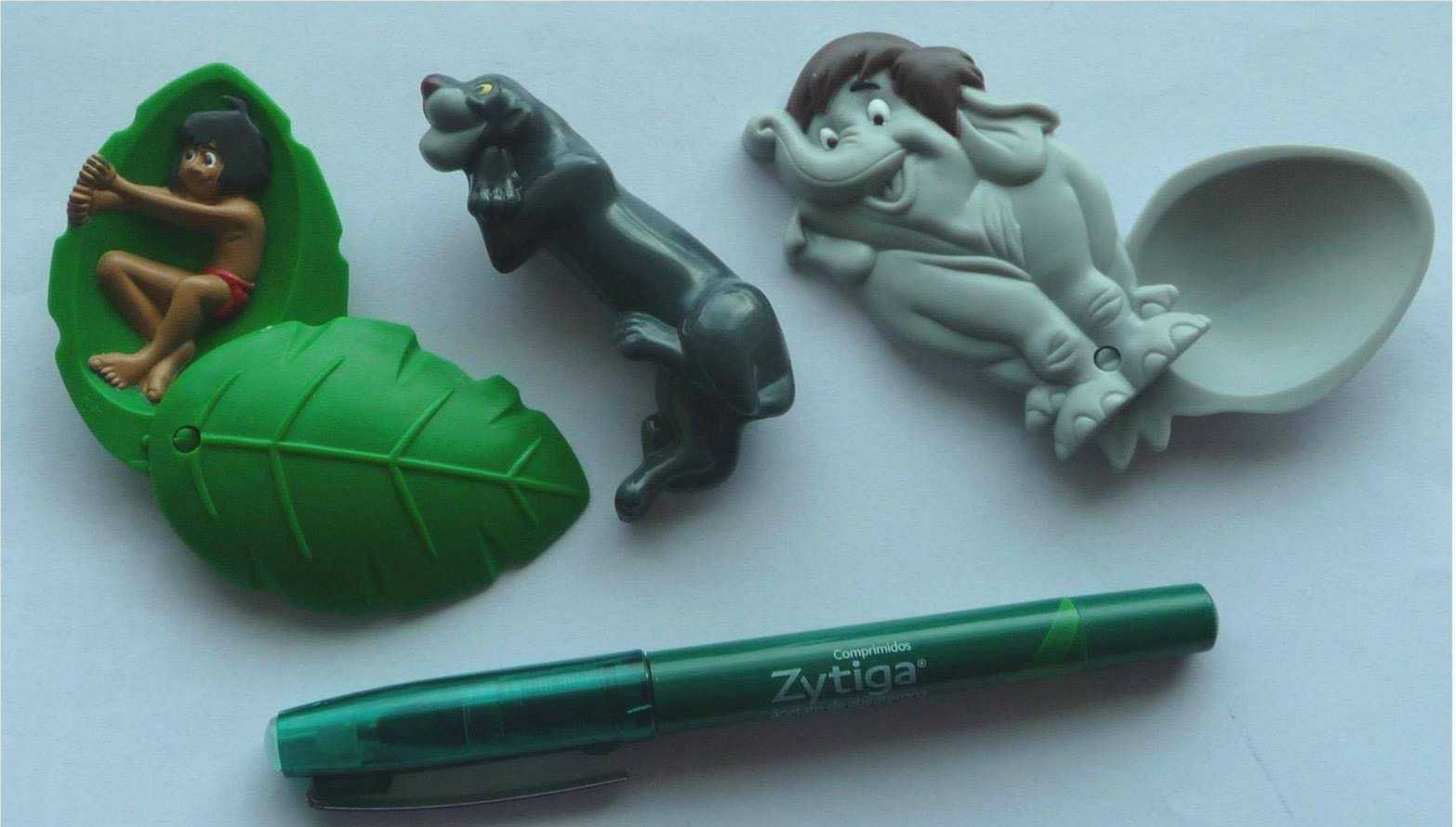 Cinco figuras brindes Mogli e Robots