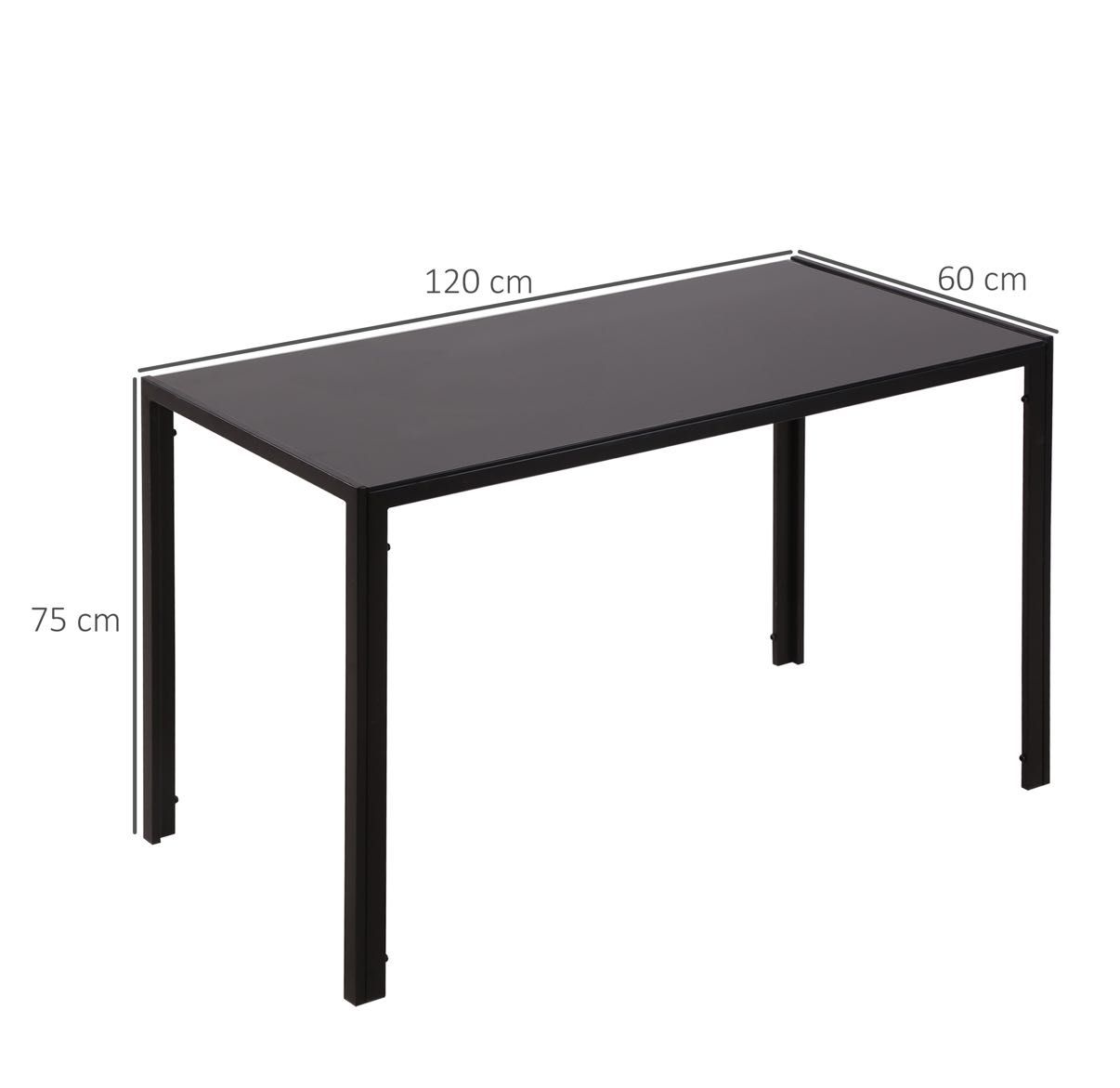 MESA PRETA DE VIDRO + 4 Cadeiras