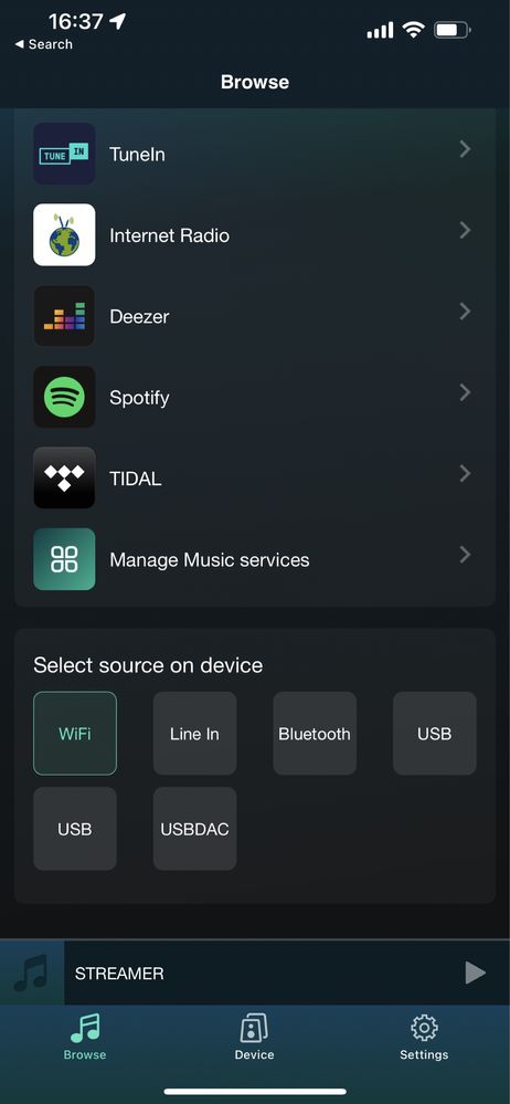 Сетевой аудио стример c AirPlay2, Tidal, Spotify, TuneIn, BT и т.д.