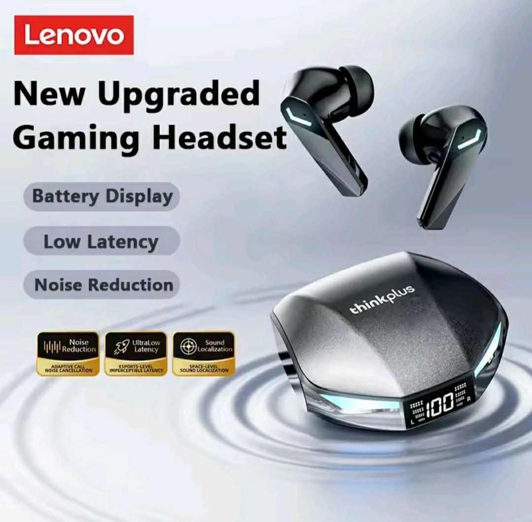 Навушники бездротові Lenovo T53 Pro, з дісплеєм, геймерські ThinkPlus