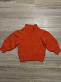 Reserved pomarańczowy mięsisty sweterek rozmiar 110cm.