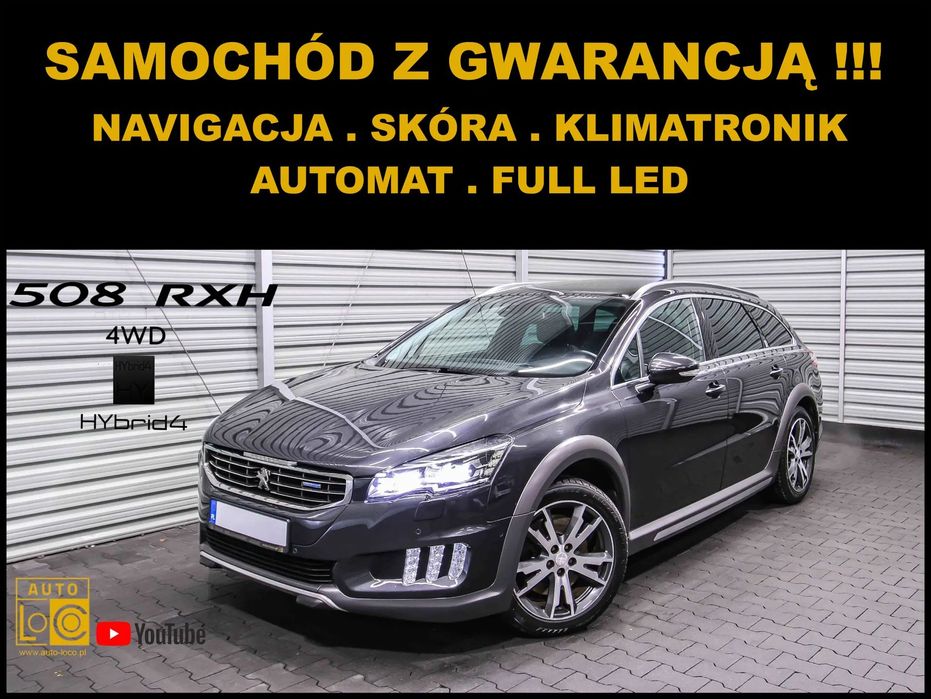 Peugeot 508 RXH + HYBRID4 + 2,0 HDI + AUTOMAT + 4 x 4 + Navi + Skóra !!!
