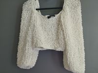 Bershka top biały długi rękaw S