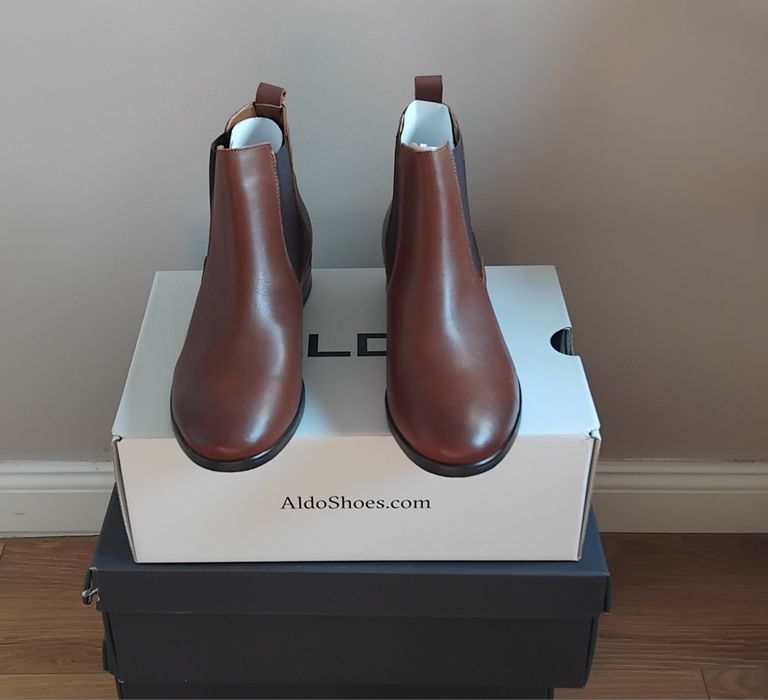 -60% Botki Aldo. R. 38. W. 24,5 cm. Skóra naturalna.