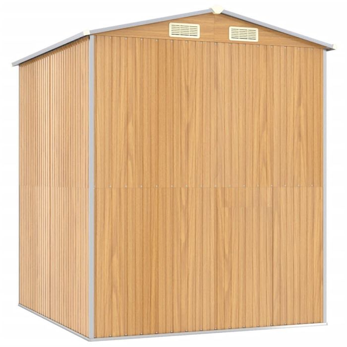 Abrigo de Jardim Metálico 192x191x223 cm – Castanho Claro – Novo