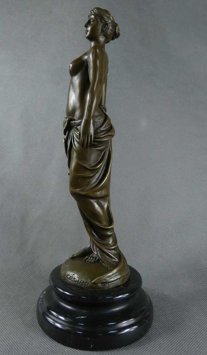 AKT Kobieta grecka BRĄZ marmur figura RZEŹBA sygnowana