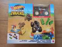 HOT WHEELS MONSTER TRUCKS zestaw z wyrzutnią GVK08 kaskaderskie auto