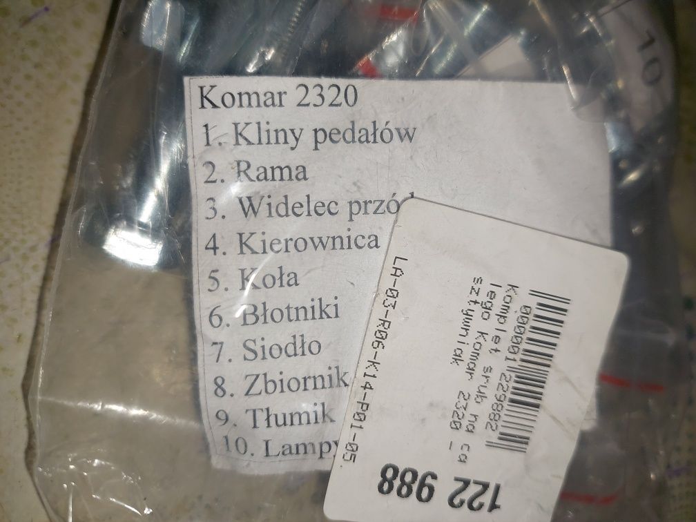 Zestaw kpl srub romet komar sztywniak 2320 na pedala Ocynkowane pl