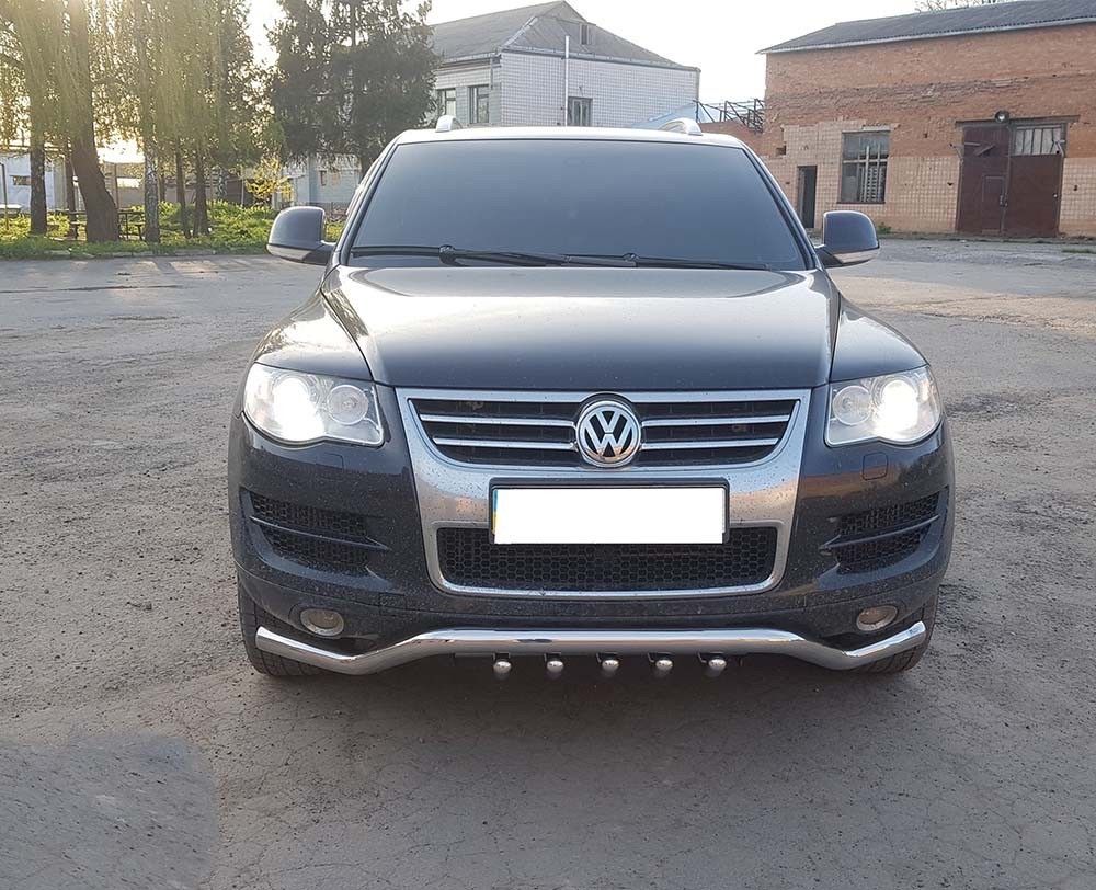 Кенгурятник для Volkswagen Touareg Защита бампера Автообвес Дуги Хром