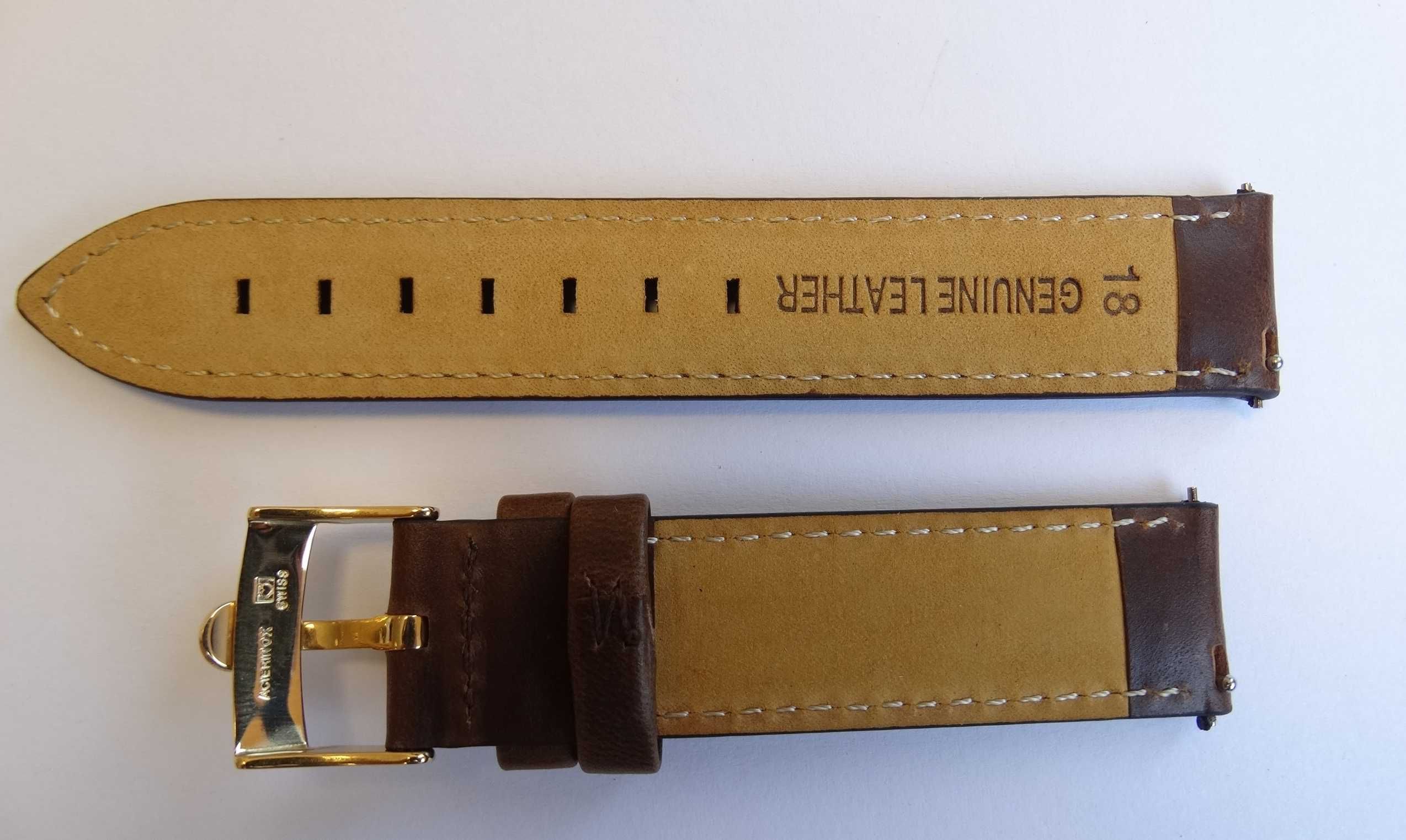 Pasek skórzany 18mm do zegarka Omega brą