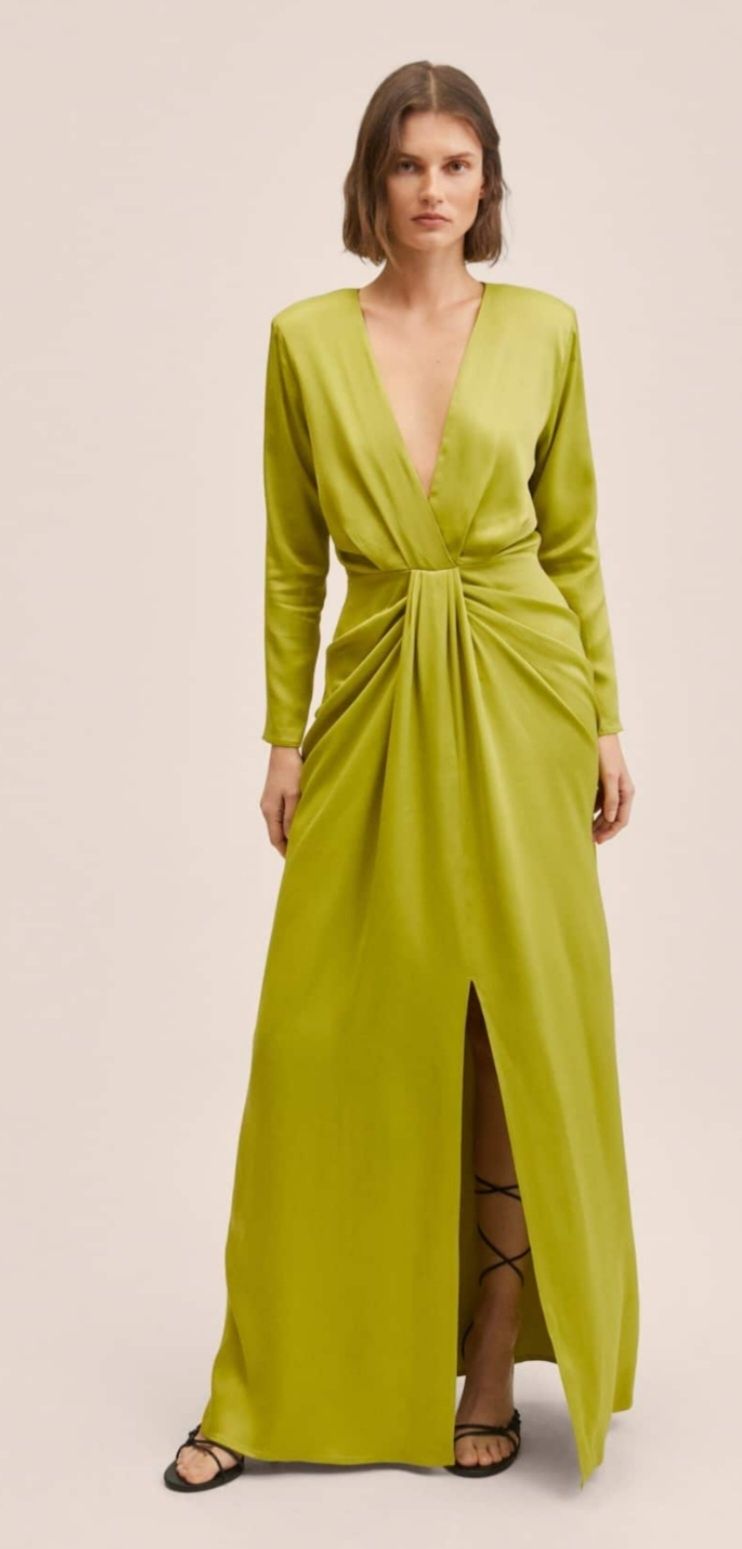 Vestido acetinado verde NOVO