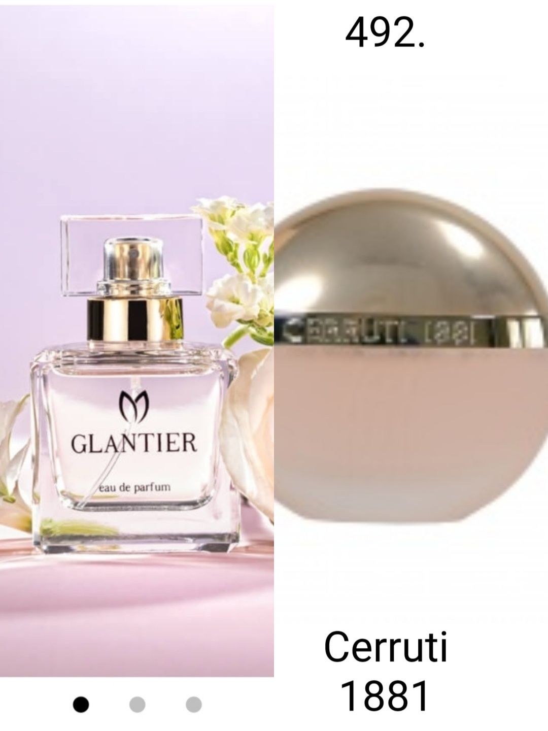 Woda perfumowana Glantier 492 50ml odpowiednik CERRUTI 1881
