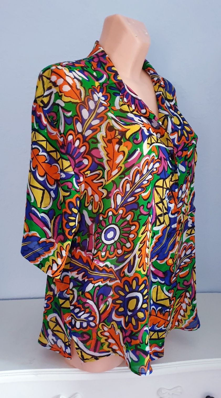Otto Kern jedwabna bluzka koszula oversize M L XL