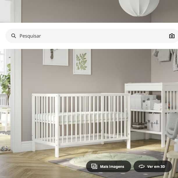 BERÇO BEBÉ BRANCO 60X120 c/ colchão de espuma