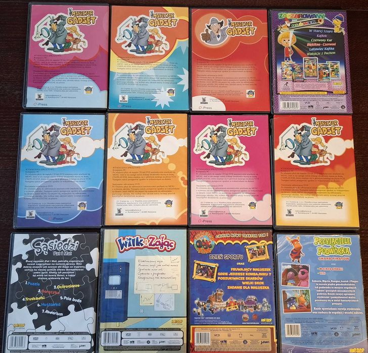 Zestaw bajek na DVD/VCD m.in Wilk i zając, Inspektor Gadget OPIS!