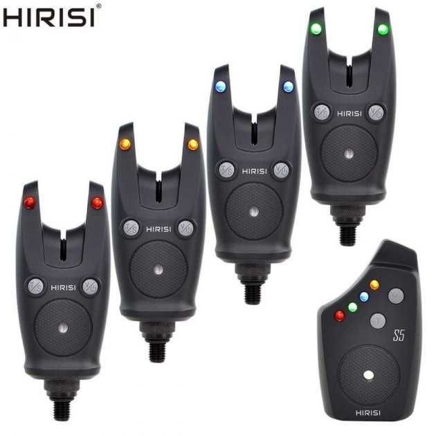 Набор электронных сигнализаторов поклевки Hirisi S5 3 и 4 с ресивером