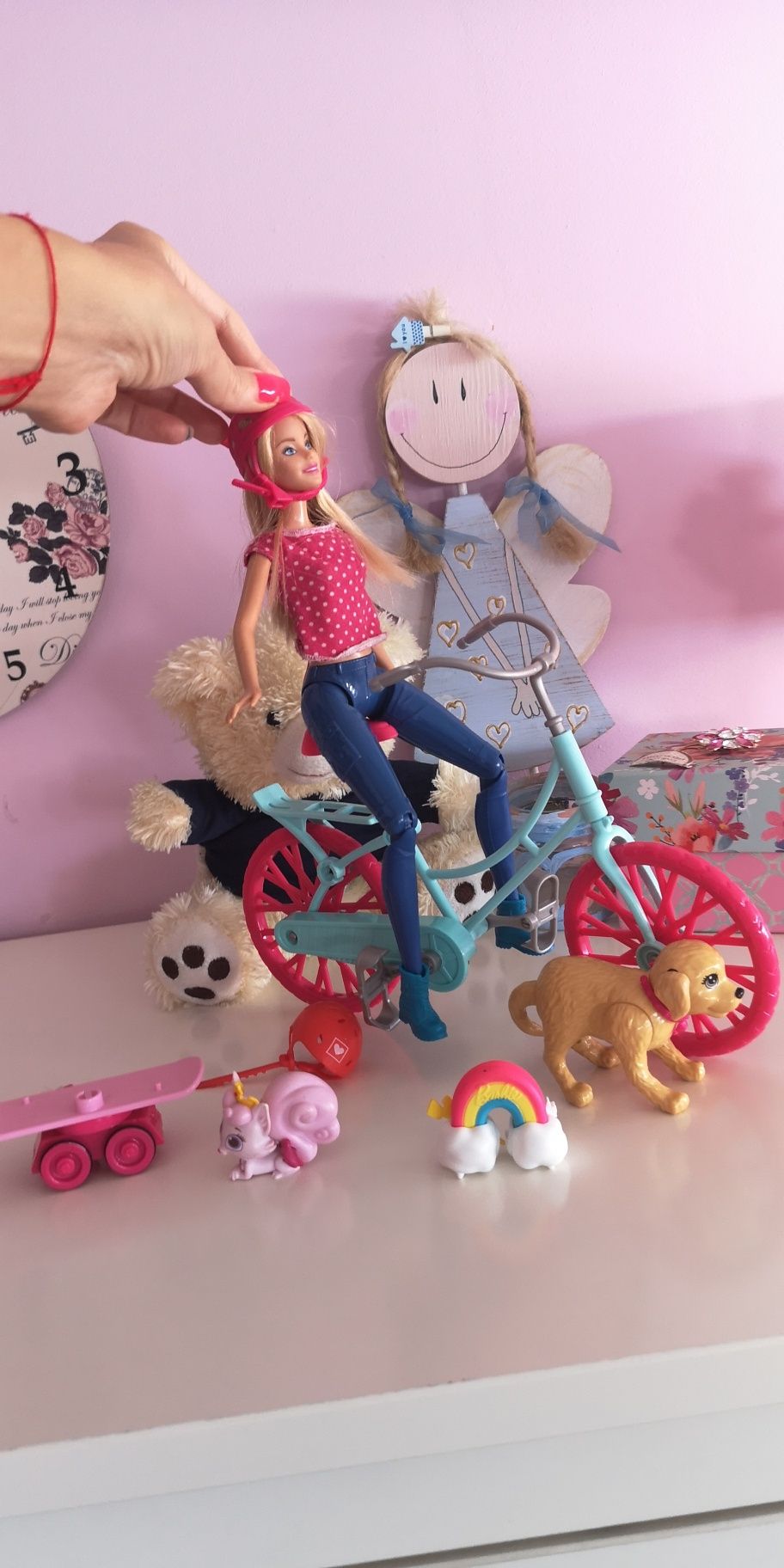 Barbie na rowerze rower lalki Barbie z rowerem