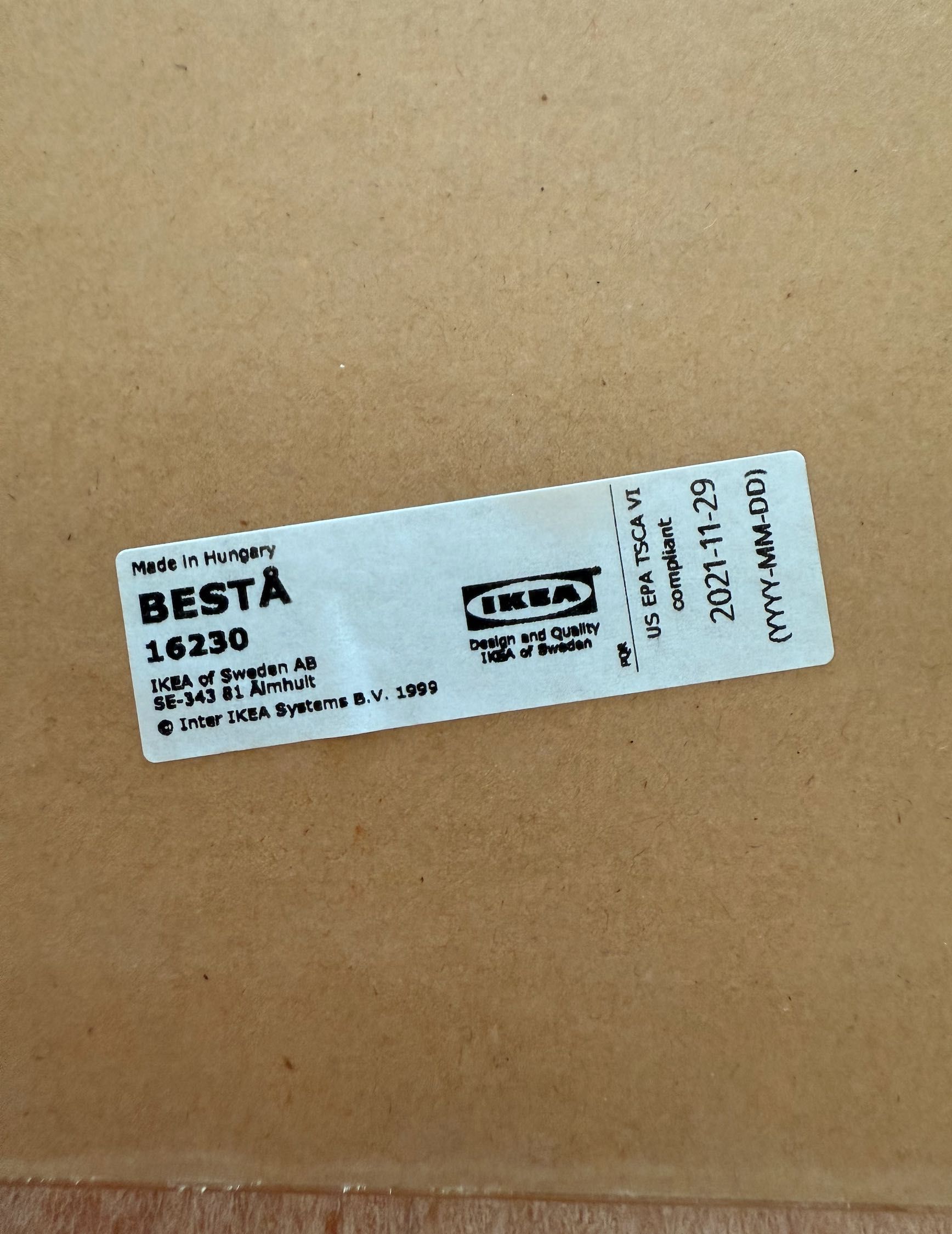 Painel superior BESTA IKEA 120x42 cm
