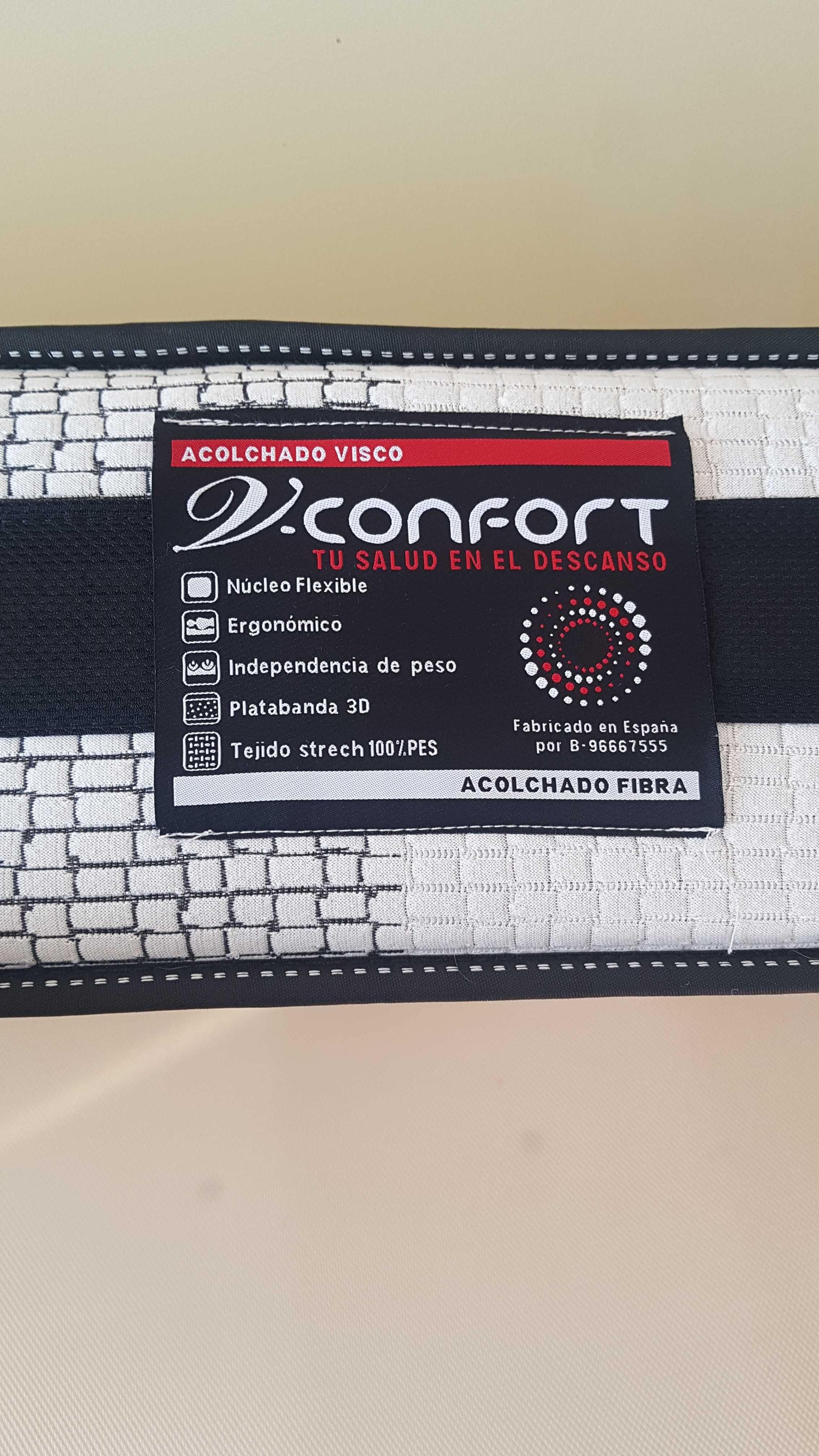 Somier 190×90 com arrumação e colchão.