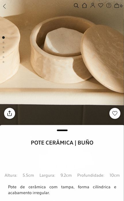 Pote Cerâmica | BUÑO Zara Home NOVO