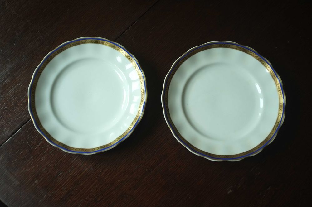 zestaw serwis obiadowy porcelanowy Karolina złoto kobalt