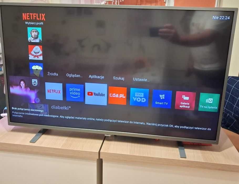 Telewizor 43" LED 4K Ultra HD Ambilight Philips Smart TV Netflix