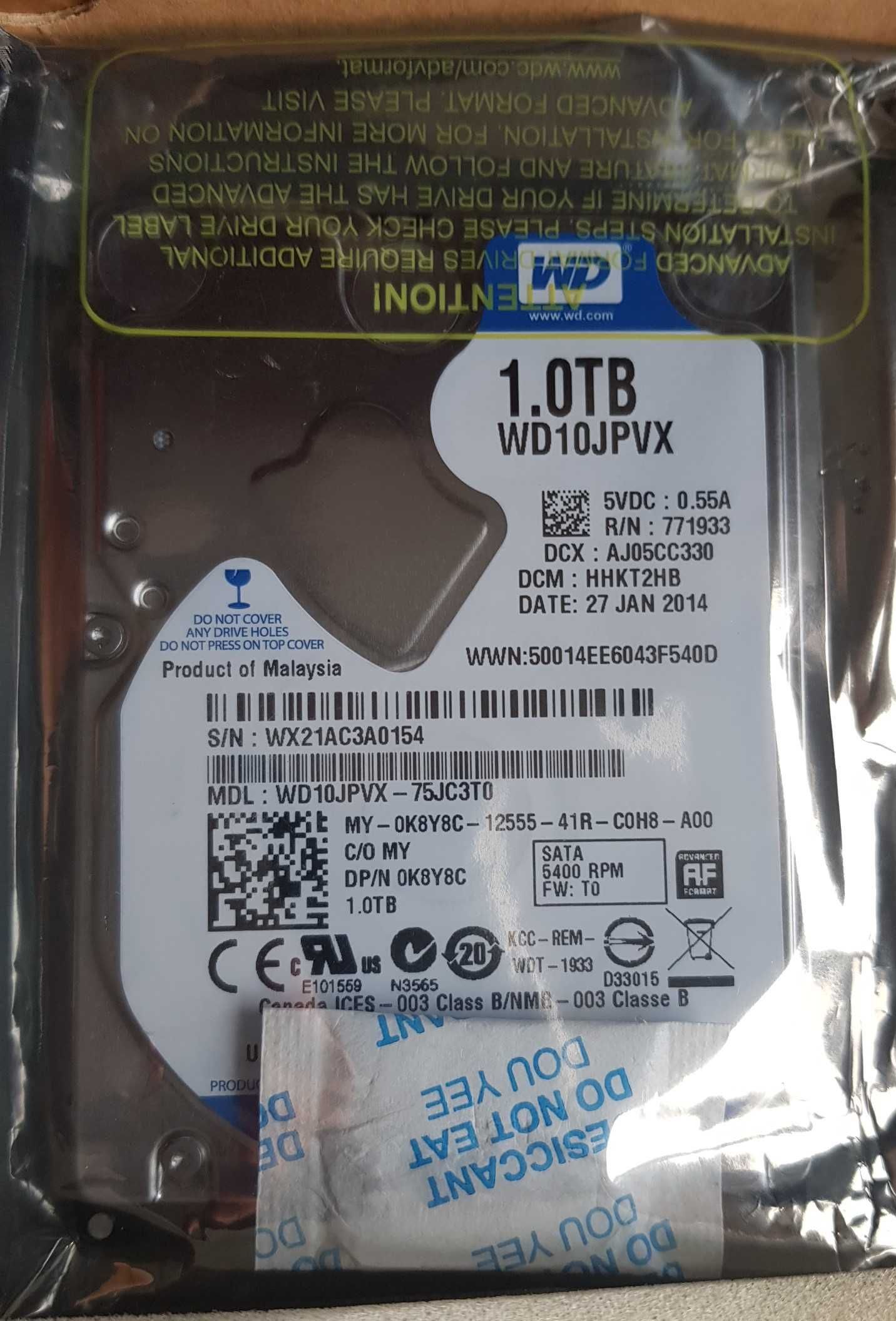 Disco rigido Western Digital WD10JPVX 1Tb (NOVO)