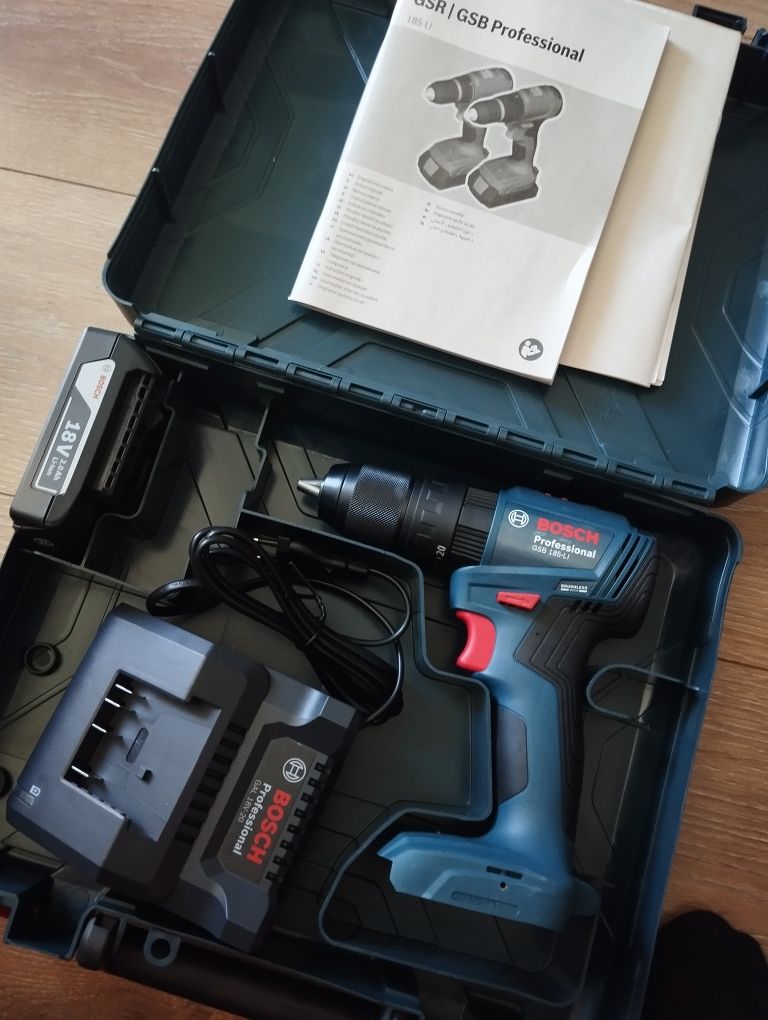 Bosch Professional GSB 185Li z udarem, nowa z gwarancją.