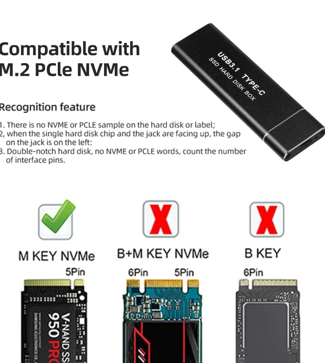 Obudowa Dysku USB C 3.1 Adapter M.2 NGFF SSD SATA III Kieszeń na dysk