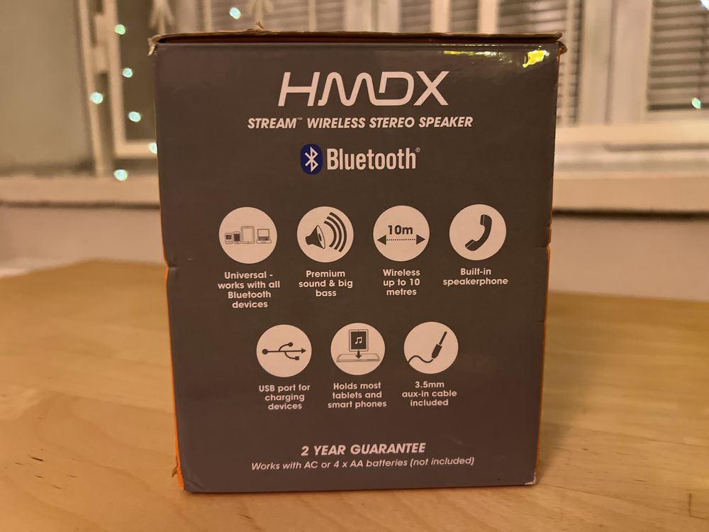 HMDX Stream wireless stereo speaker (Bluetooth)