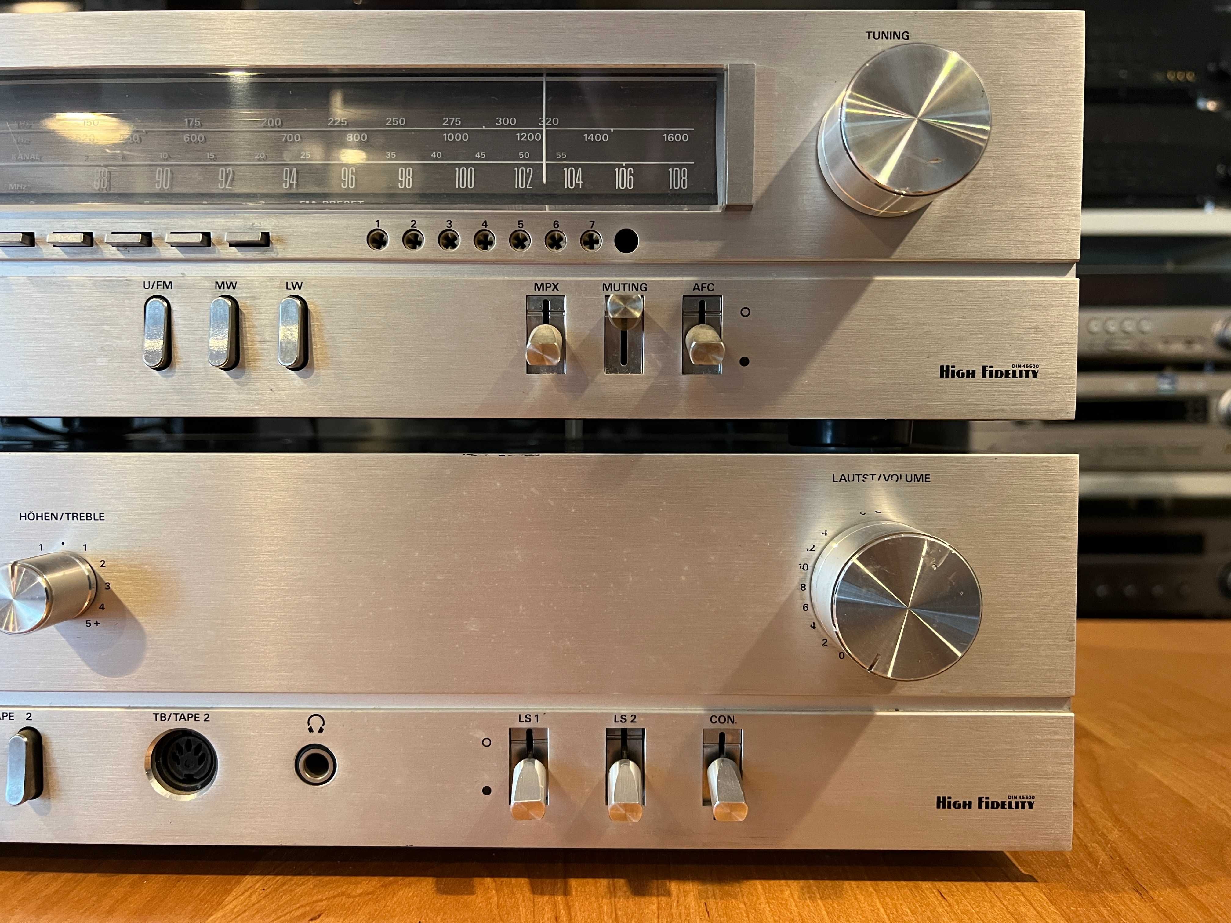 Wzmacniacz + Tuner Grundig V1000, T1000, Vintage, Audio Room