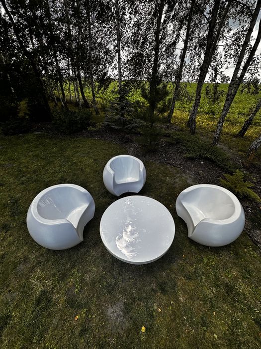 Meble BOWL FineGardens.pl włókno szklane 2 fotele + stolik