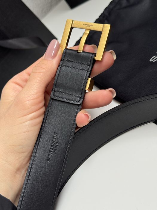 Ремінь YSL шкіра Yves Saint Laurent пасок пояс ремень кожа