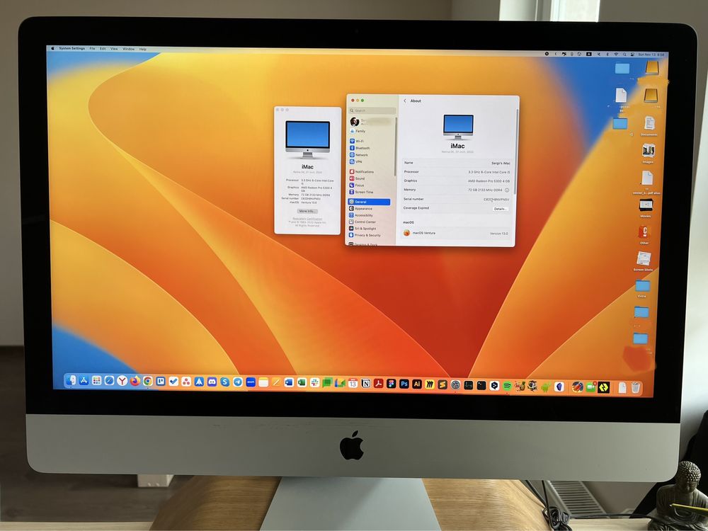 iMac 27” 2020 / i5 3.3 / 72ram / 512ssd