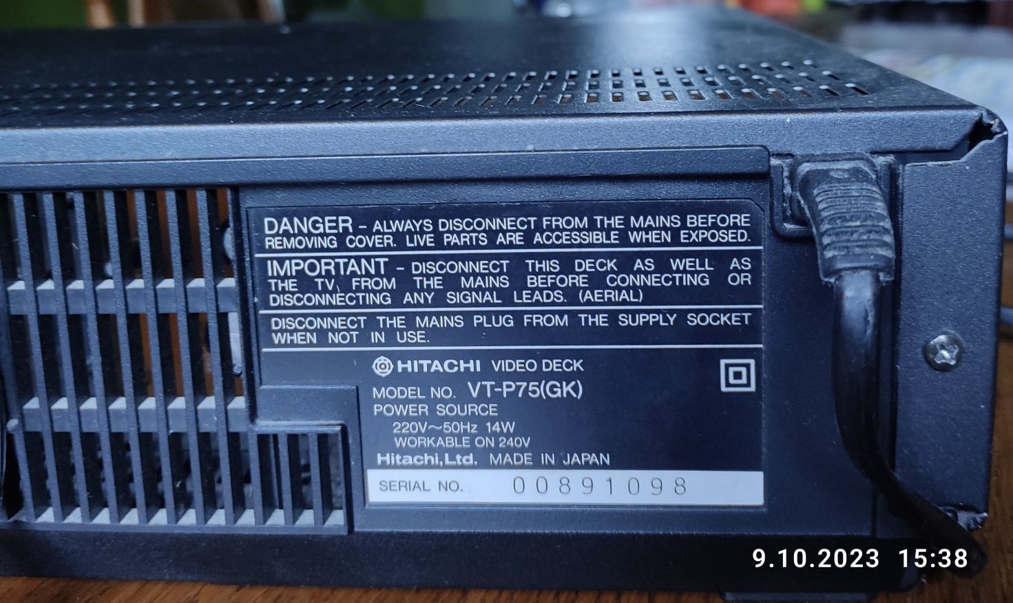 Odtwarzacz magnetowid z możliwością nagrywania VT-P 75 /GK/ Hitachi