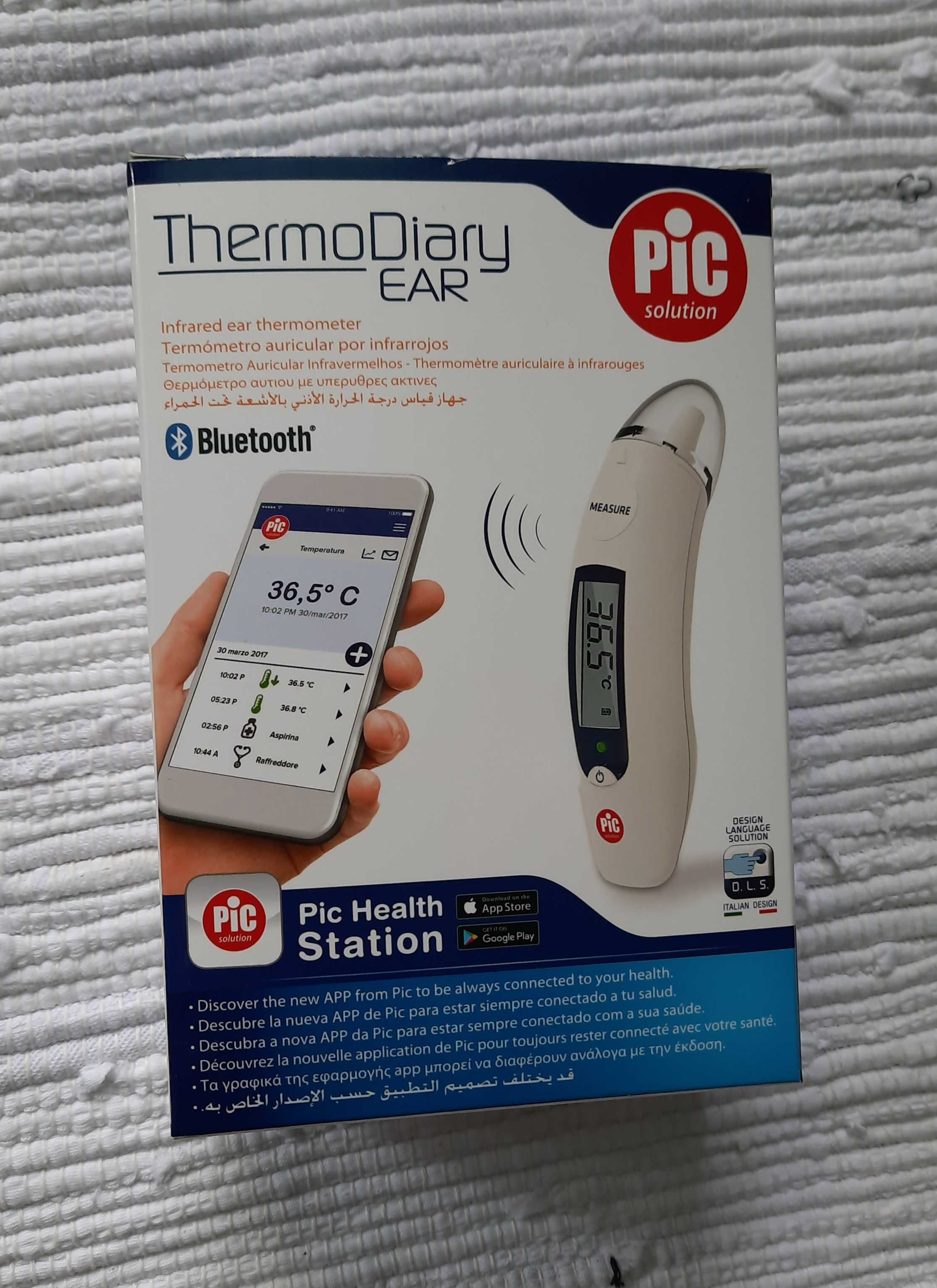 PIC Termometr douszny na podczerwień Bluetooth Thermo Diary Ear