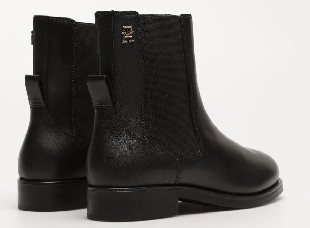 Botki Tommy Hilfiger 40 czarne skóra naturalna
