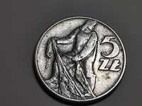 Moneta 5zł Rybak 1960 rok.