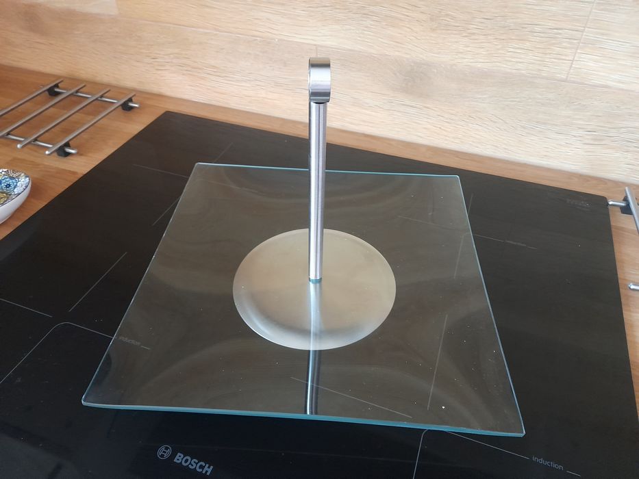 Patera kwadratowa szklana 30x30 taca talerz szklany tacka