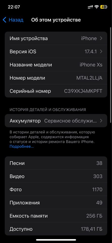 iPhone XS 256 gb