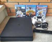 Стан 8/10 Ігрова Playstation 4 Slim 500gb + 9 Ігор Пс PS