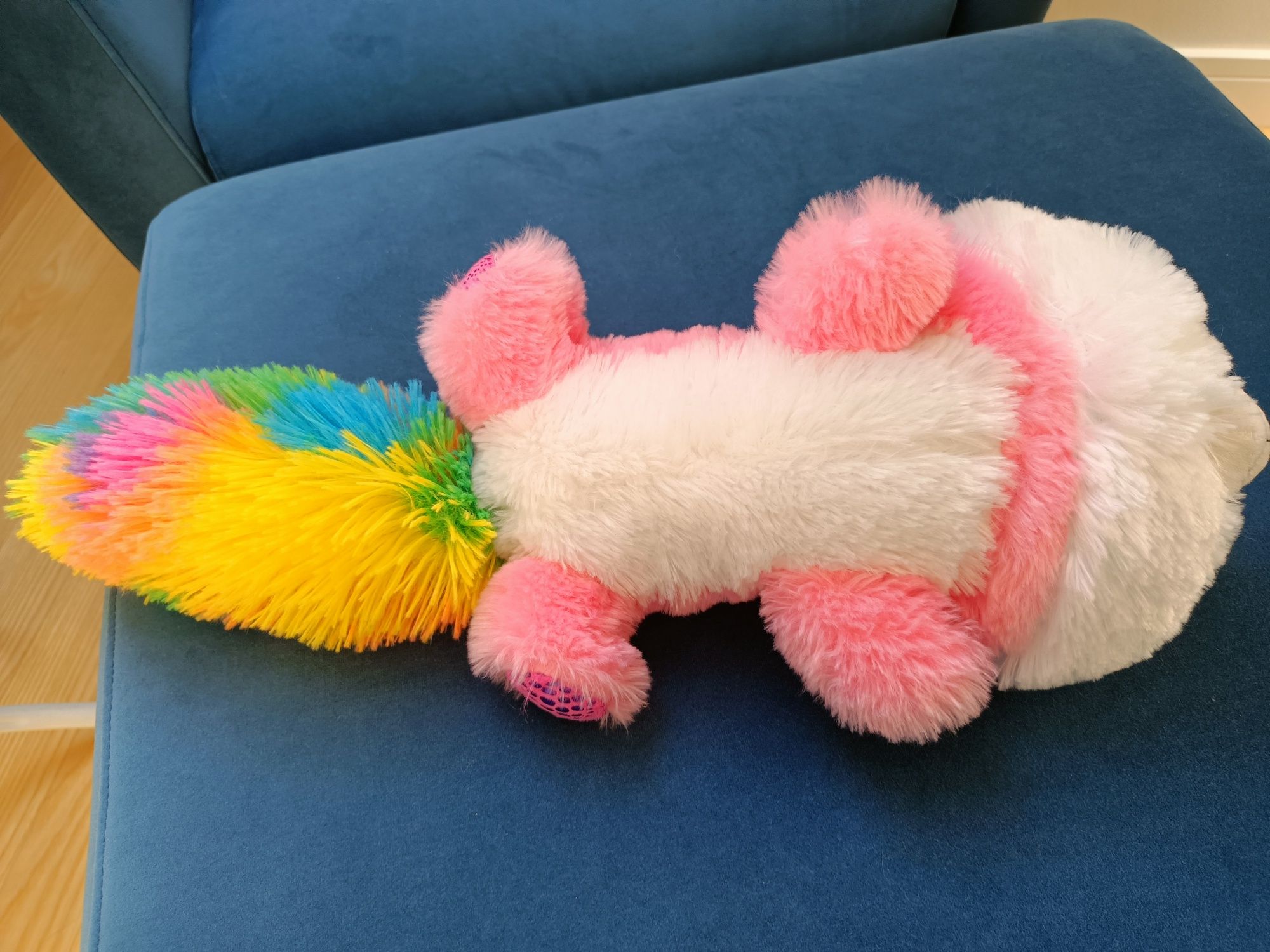 Kot lis tęczowy unicorn jednorożec 50cm rozowy