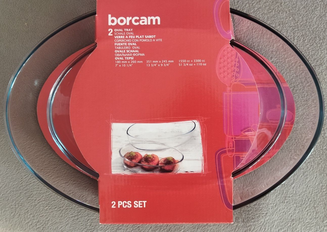 Новий набір жароміцного посуду Borcam - 2 предмети