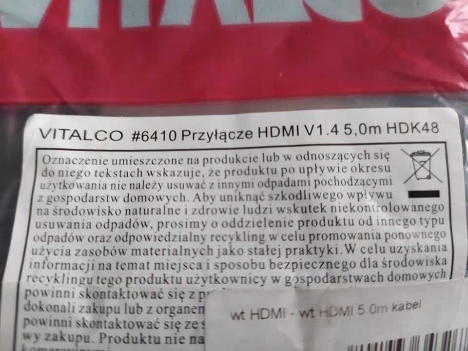 Kabel HDMI 5 metrów nowy