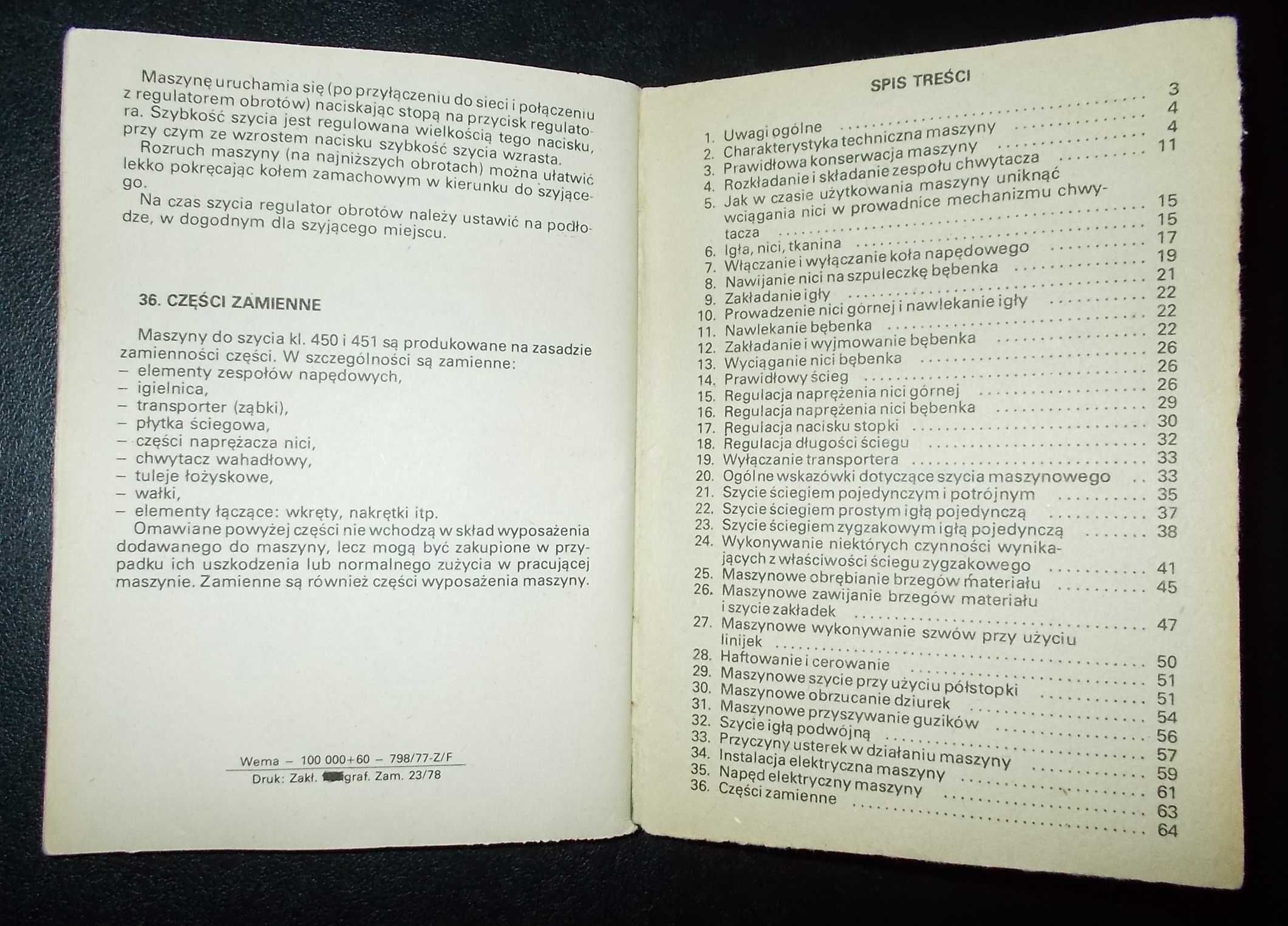 Pamiątki PRL - instrukcja obsługi - maszyna do szycia Łucznik (1978r.)